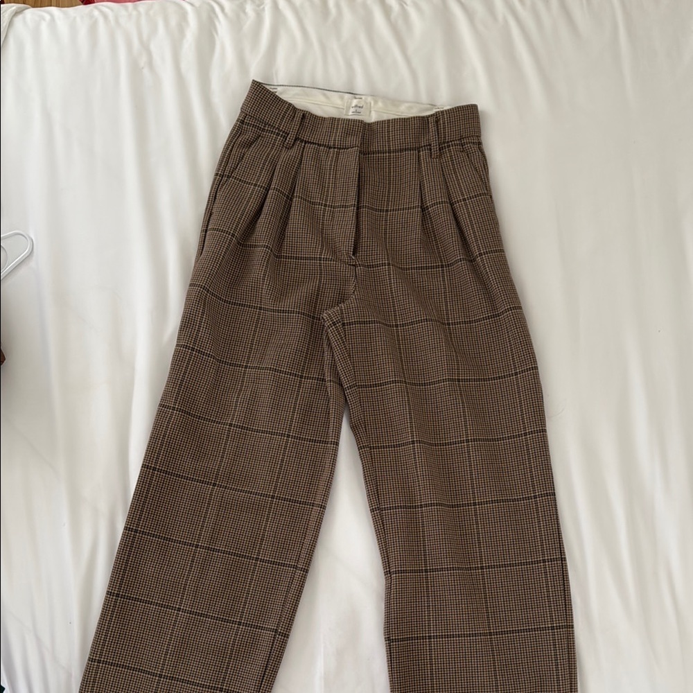 Men's Brown Checkered Pants